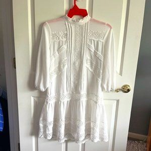 NEW YORK & CO. WHITE LONG SLEEVE TUNIC DRESS